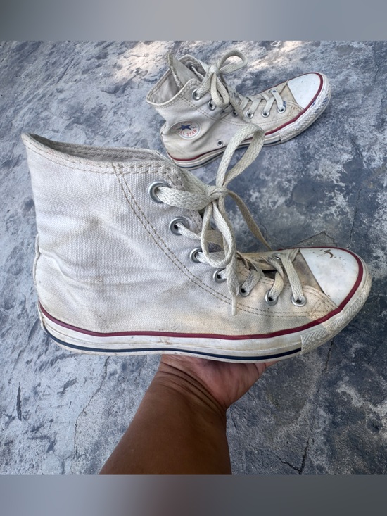 Converse Shoes - Vintage Converse Chuck Taylor  High-Top Canvas Sneakers Off White size 7.5